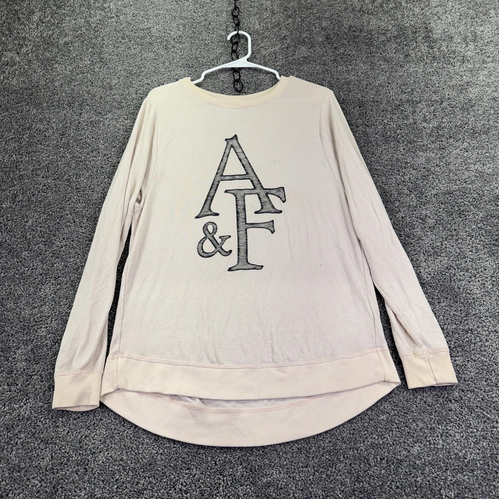 Abercrombie & Fitch Shirt Womens Small Pink Long Sleeve Logo Tunic Casual